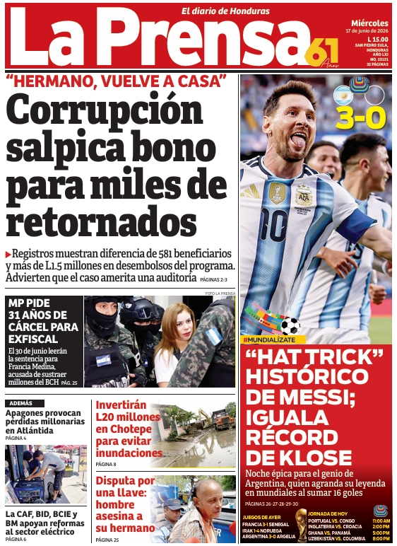 Miercoles, 17 de Junio de 2026