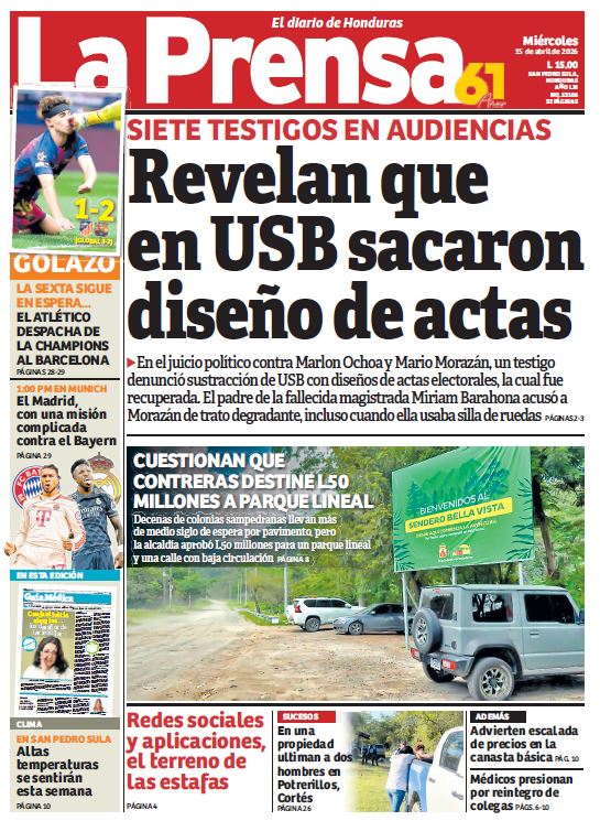 Miércoles, 15 de Abril de 2026